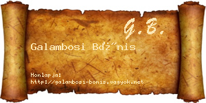 Galambosi Bónis névjegykártya